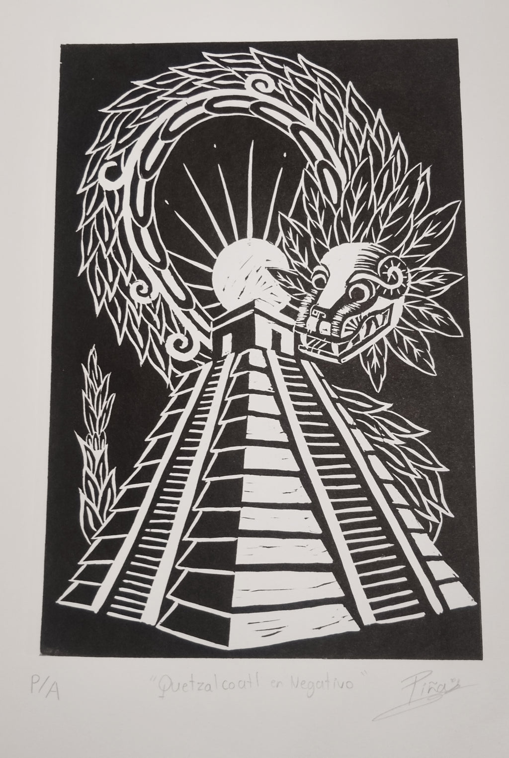 Quetzalcóatl en negativo