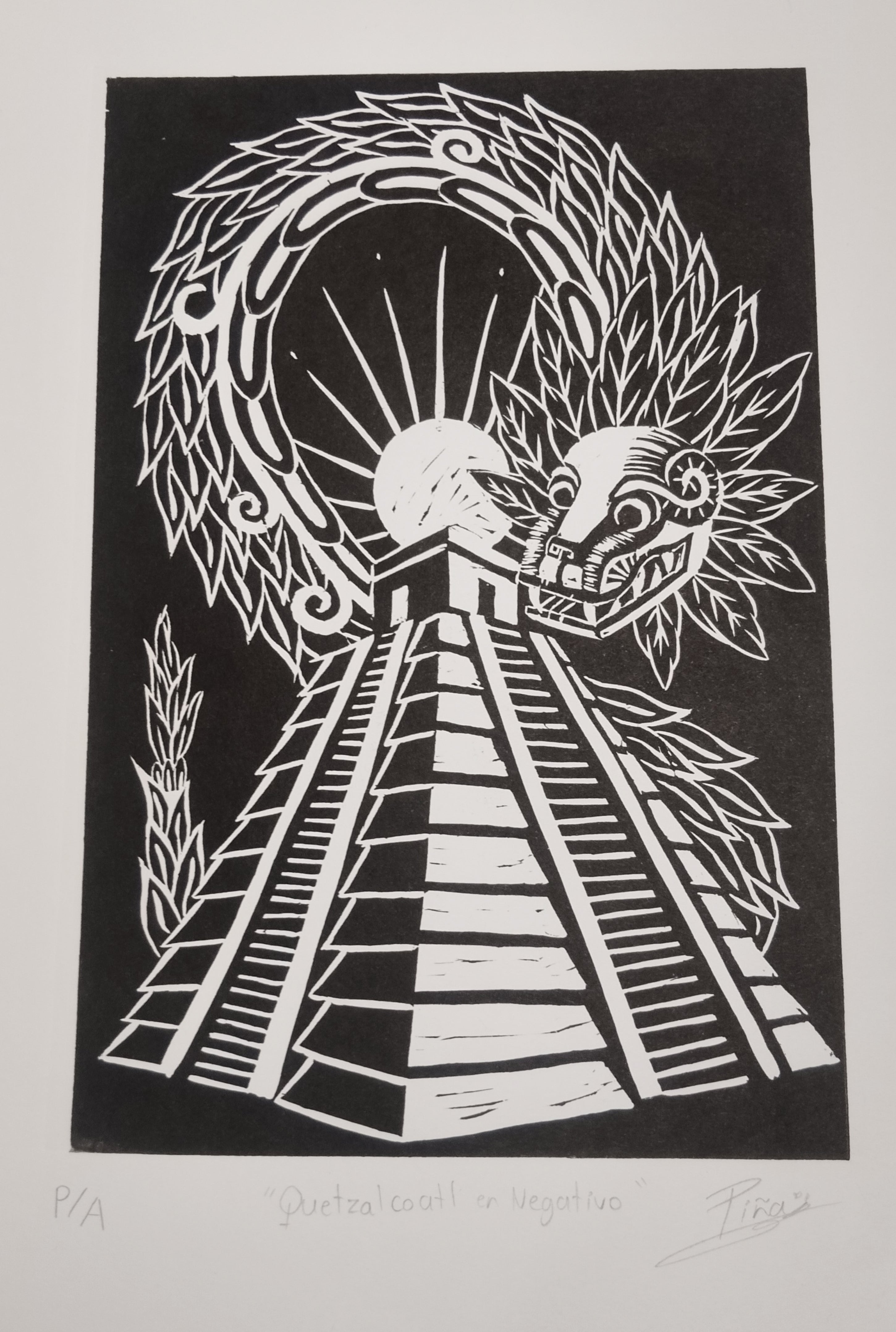 Quetzalcóatl en negativo