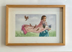 Recolectora de memorias de Daniela Garduño, acuarela sobre papel, disponible en Apolo Art Gallery
