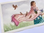 Recolectora de memorias de Daniela Garduño, acuarela sobre papel, disponible en Apolo Art Gallery
