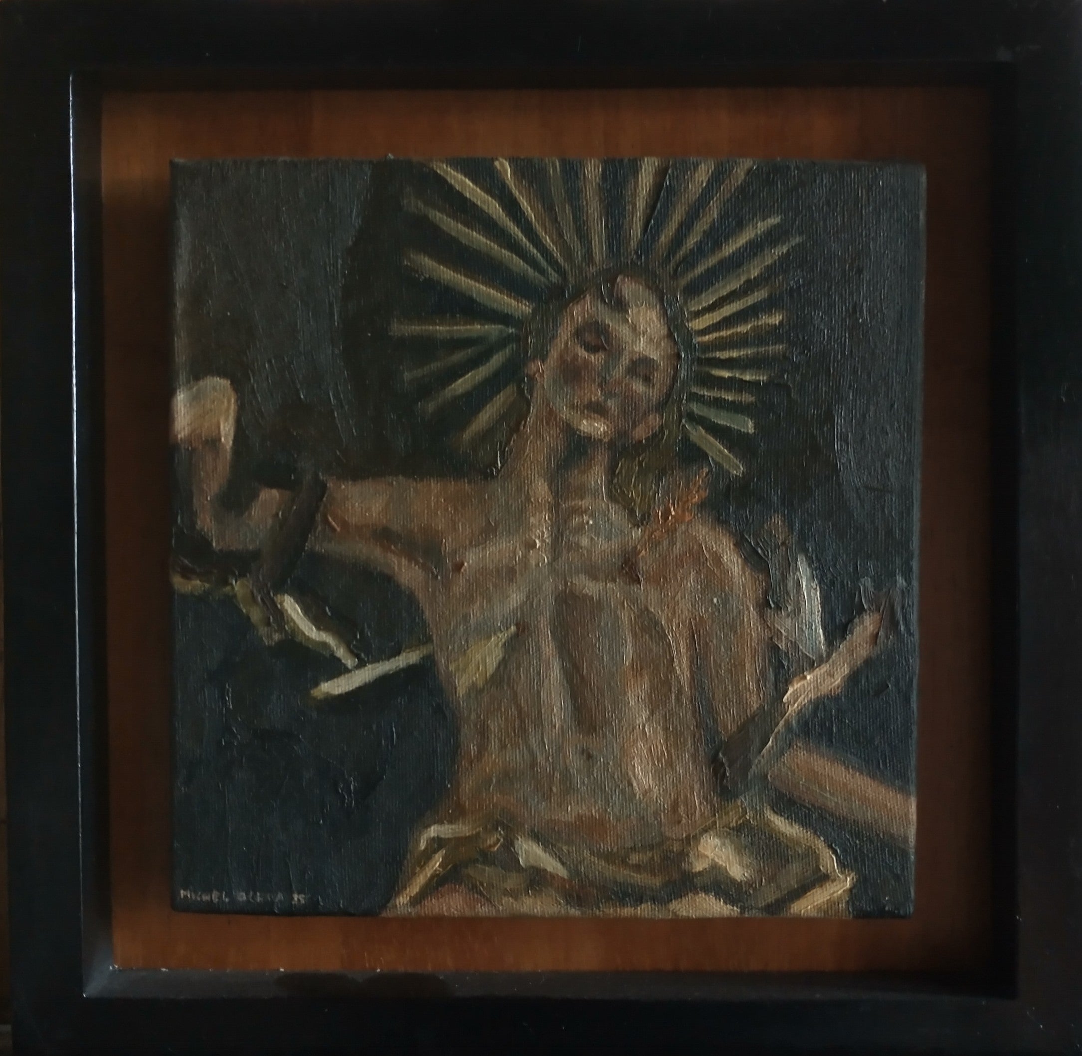 Lo prohibido de Michel Ochoa, óleo sobre lienzo, surrealismo contemporáneo, disponible en Apolo Art Gallery